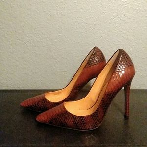 Snakeskin print high heels